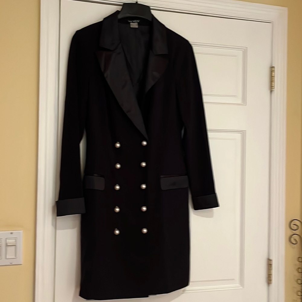 Satin Black Tuxedo Dress